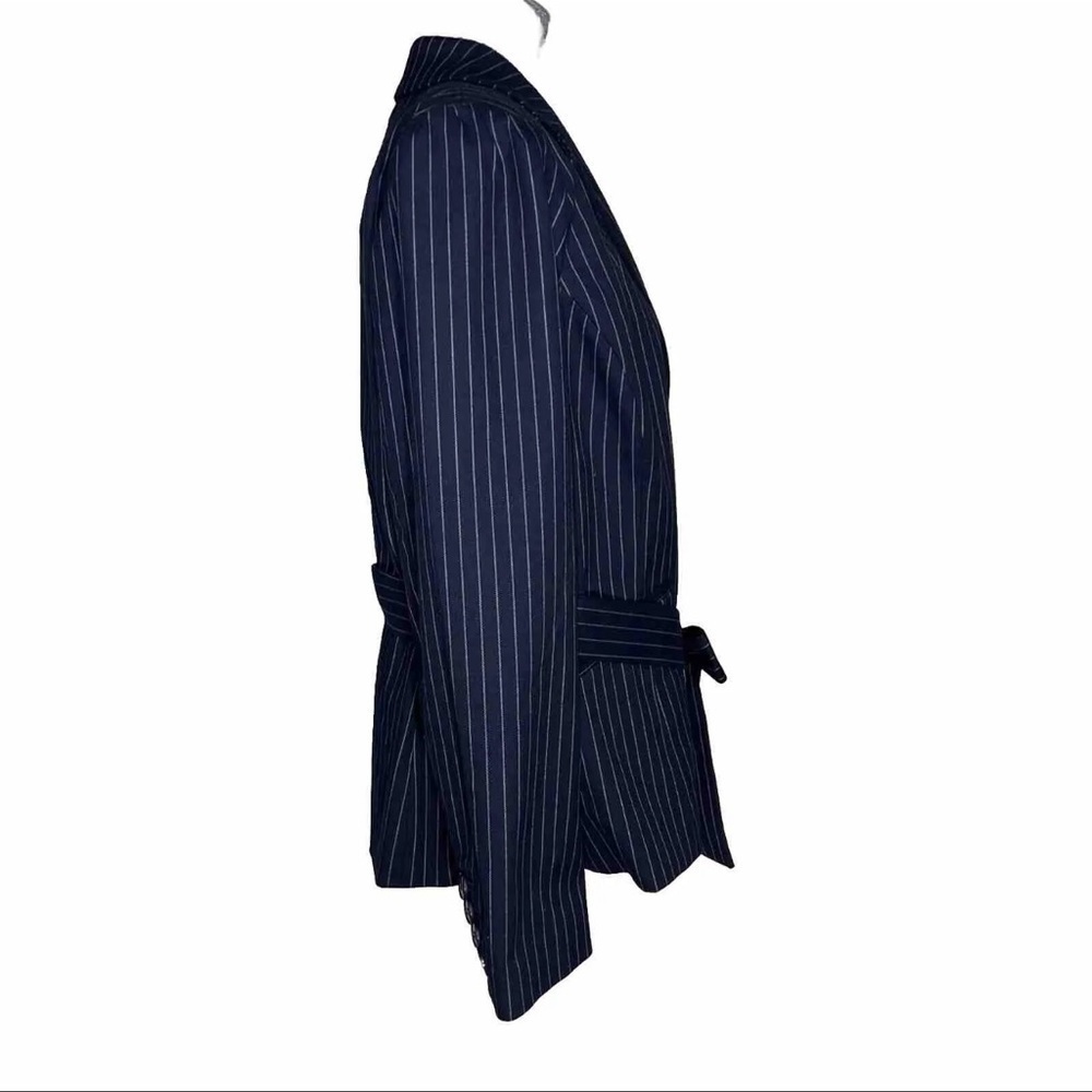 Lane Bryant Belted Blazer Navy Size 14 Classic Suit Coat Jacket Formal Business - Picture 3 of 15